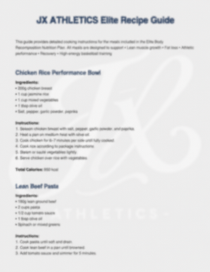 JX Athletics 8-Week Elite Body Recomposition Nutrition Plan