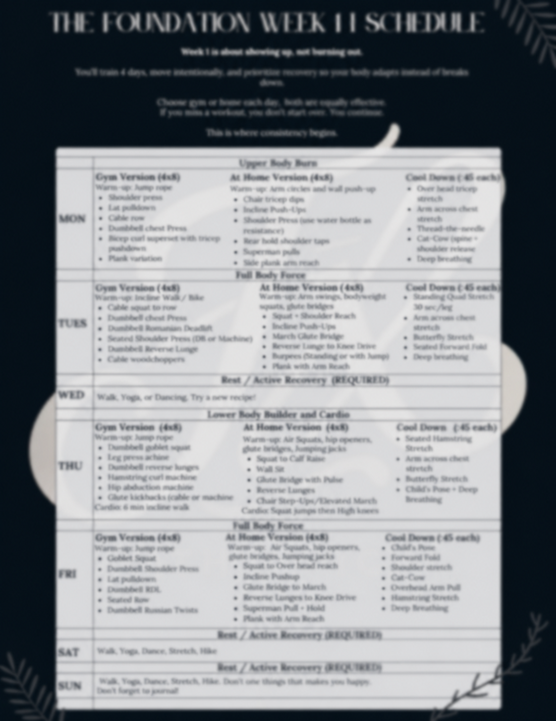JX ATHLETICS: THE FOUNDATION  | 4 Week Full Body Transformation Program